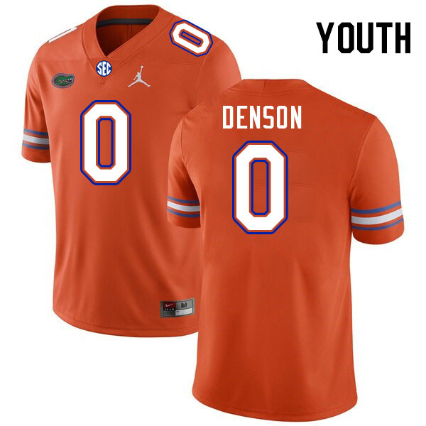 Youth #0 Sharif Denson Florida Gators College Football Jerseys Stitched-Orange